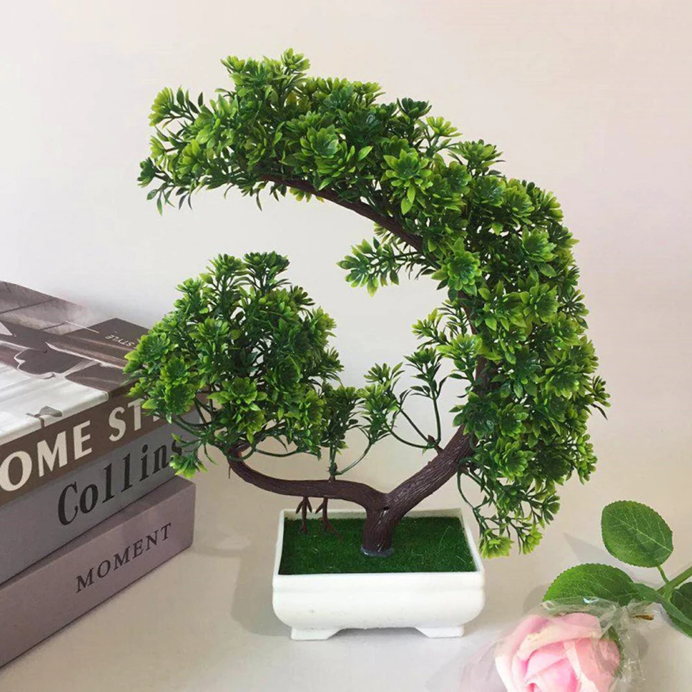 Artificial Flower Pine Plant Bonsai Garden DIY Holiday Party Home Desktop Decor