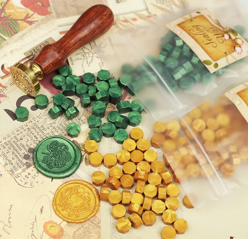 Retro Octagon Sealing Wax Beads 100pcs Wax Seal Stamp Beaded For Wedding Vintage Craft Decor Card Making Tools