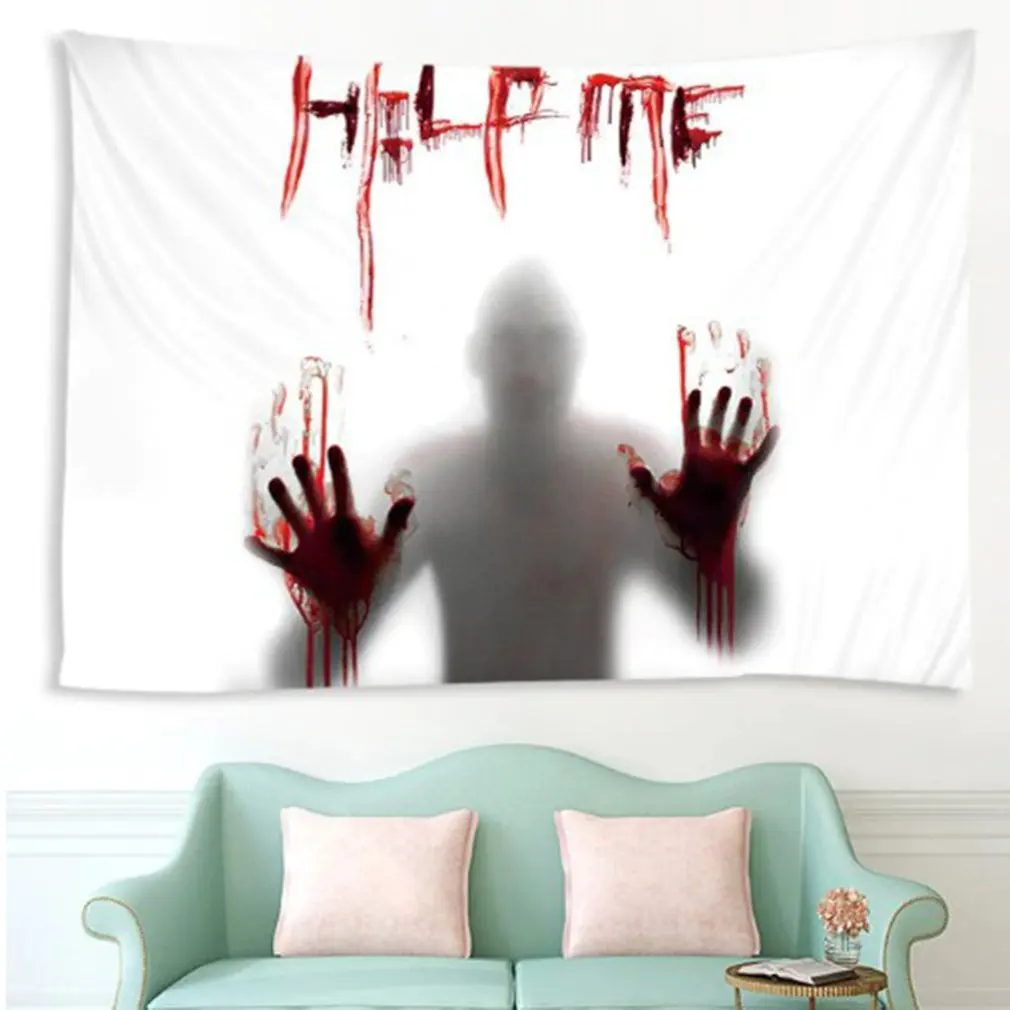 Halloween Tapestry Pumpkins HELP ME Print Wall Hanging Tapestry Art Home Decoration Wall Party Tapestry