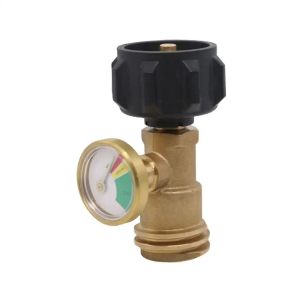 

1pcs Propane Valve Liquefied Gas Tank Grill Adapter Copper Gas Flow Brass Pressure Band Gauge Detection Indicator Instrumen P2D7