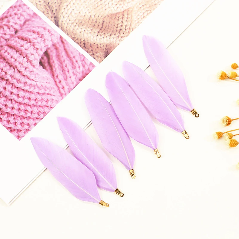 Natural Feathers 10pcs Goose Feather Charms 70-90mm for DIY Necklace Bracelet Party Decor