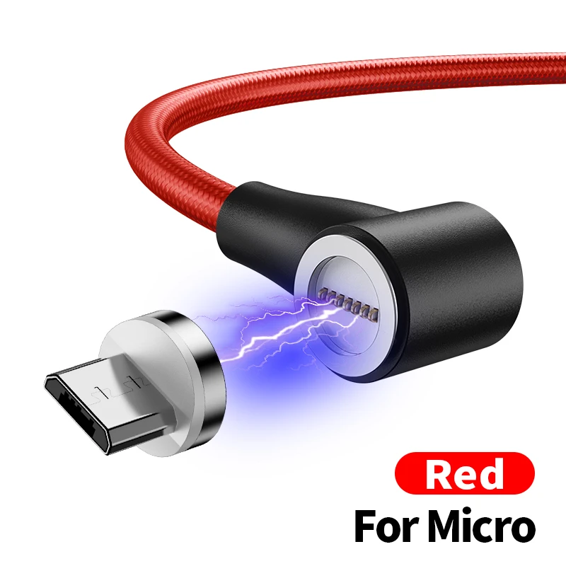 Oppselve Магнитный зарядный кабель Micro USB кабель для iPhone 11 Pro XS XR X huawei Xiaomi samsung Магнит usb type C кабель для зарядки - Цвет: Red Micro Cable