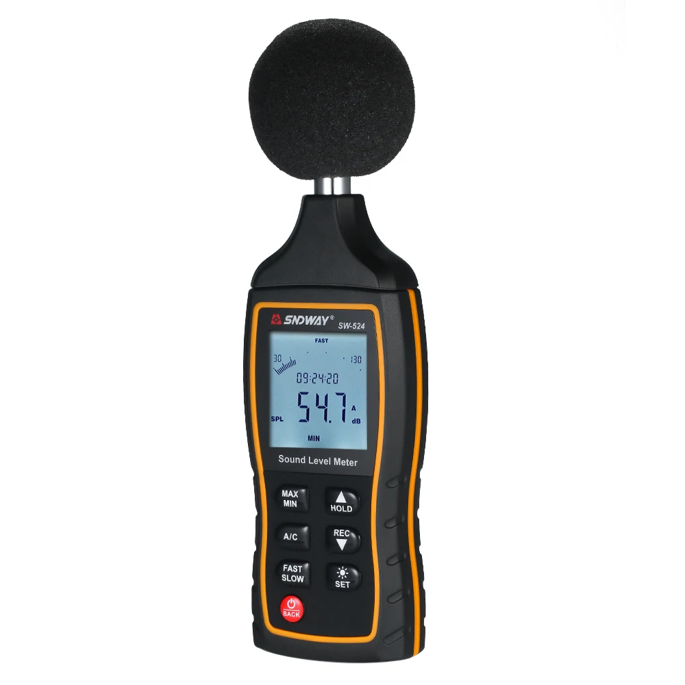 

Sound Level Meter With Time Display Warn Function Decibel Meter Sonometros Digital Noise dB Meter A weight C weight Noisemeter