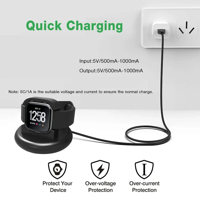 Подставка для зарядного устройства совместимая с Fitbit Versa 2 сменный USB адаптер
