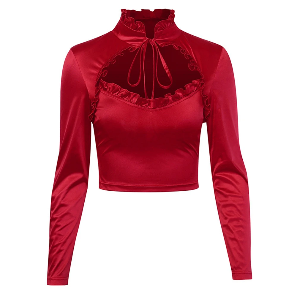 Сексуальная Женская тонкая атласная однотонная Базовая футболка женские