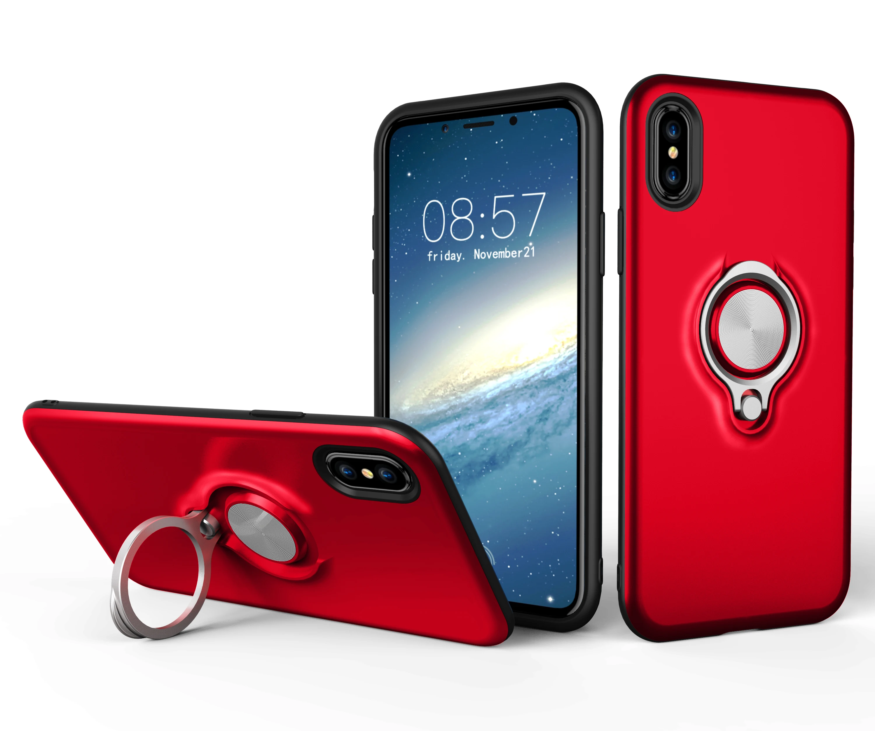 

Shockproof Silicone Case For Huawei P8 P10 lite plus mate 10 pro honor 9 v9 8 pro Cover Finger Ring Case Ring Bracket Kickstand