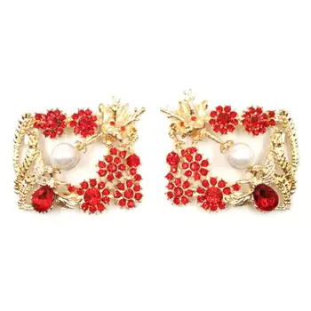 

2 Pcs/Set Shoe Clip Chinese Dragon Phoenix Rhinestone Glitter Exquisite Luxury Clips Lady Wedding Bride High Heel Decoration