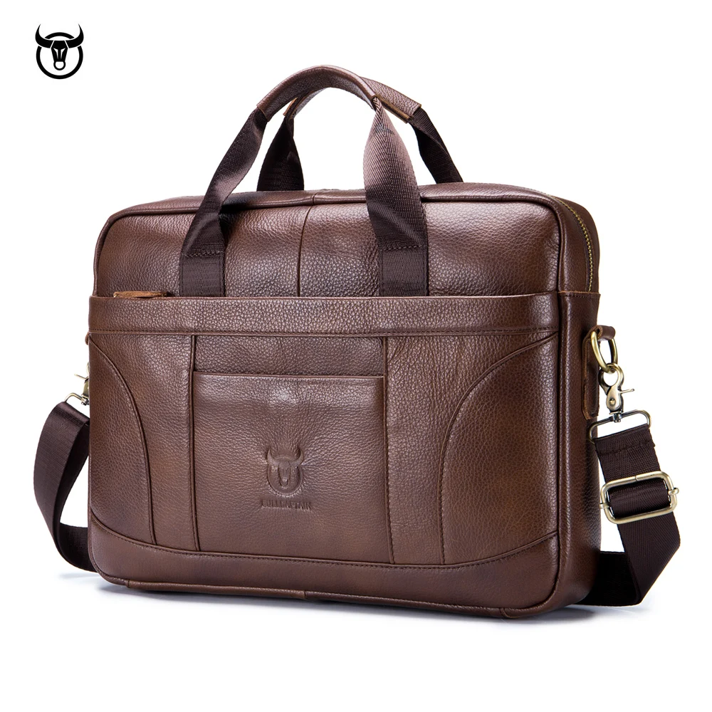

Brand Genuine Leather Men's Briefcase Design Postman Male Handbags Vintage Business Computer Bag Fashion Messenger Shoulder Bag