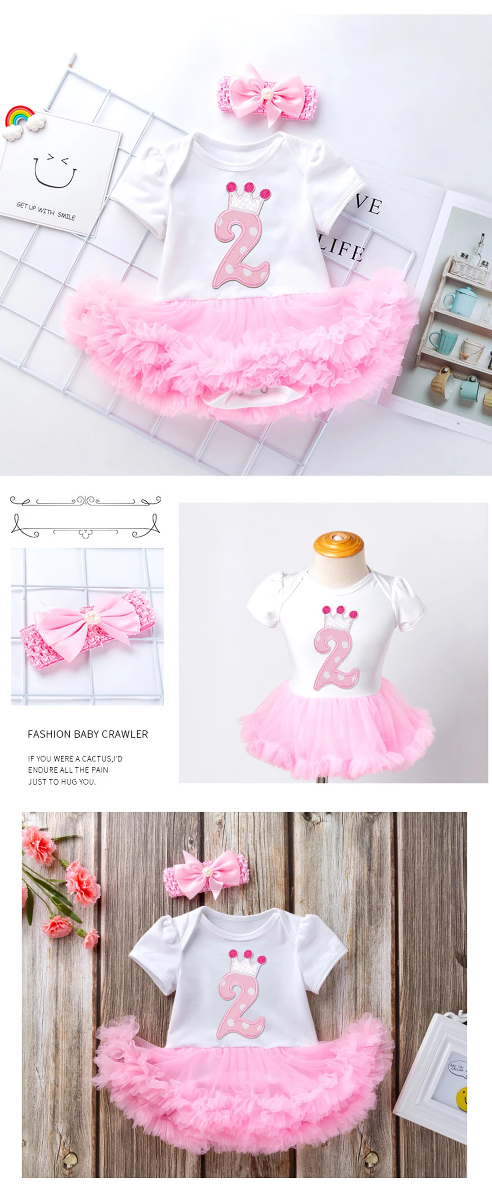 Infant Girl Rompers Dress Baby Girls Birthday Clothes Sets Outfits 2pcs Newborn Cotton Tutu Jumpsuit Party Clothes20190923_172742_019