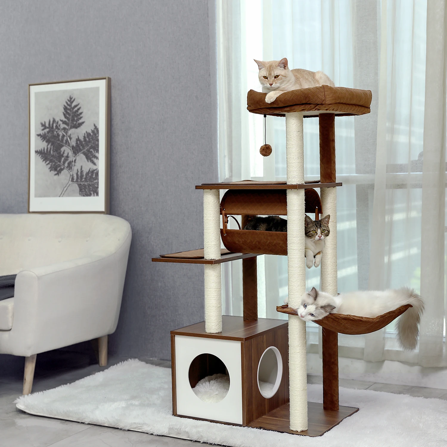 Torre árvore para gatos, brinquedo para gato