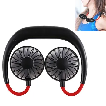 

New Neckband Fan Handheld Sports Fan 3 Speeds Adjustable Wearable Fan Charging Hanging Fan Portable Lazy USB Travel Fan