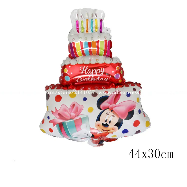Cake red 112 см гигантские фольгированные шары с Микки и Минни Маус, воздушные шары с героями мультфильмов для дня рождения, Детские вечерние шары, игрушки, украшения - Цвет: Cake red