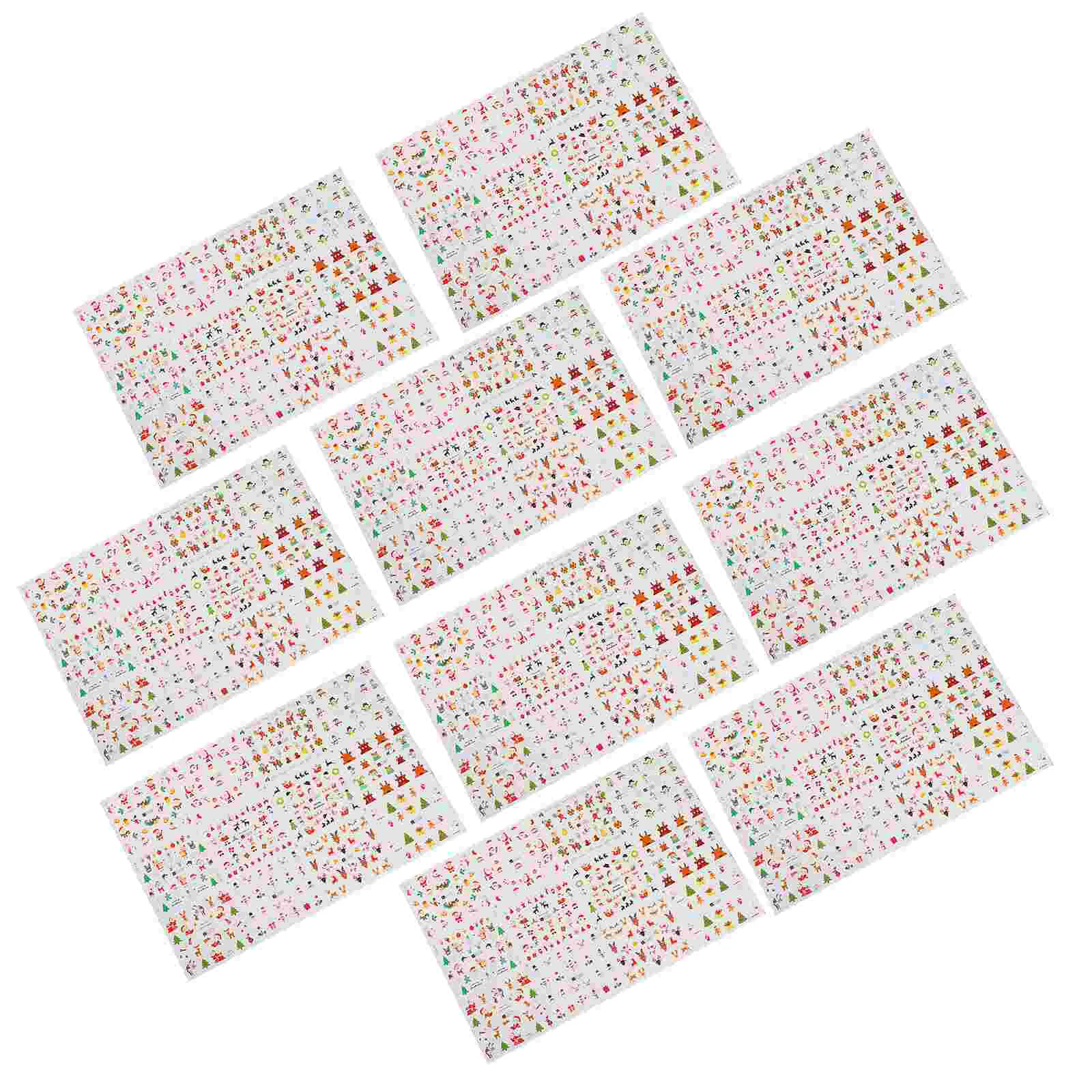 10 Sheets Nail Art DIY Stickers Decals Manicure Xmas Snowflake | Красота и здоровье