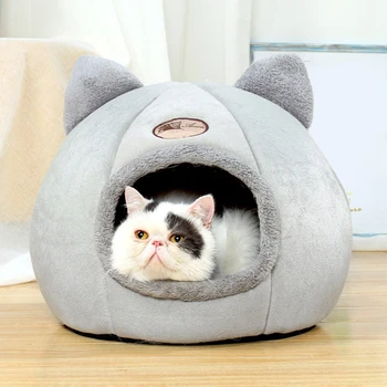 

2020 New Cute Pet Dog Cat House Soft Comfortable Kennel Winter Warm Nest For Cat‘s House Products Pets Tent Cozy Cave Beds