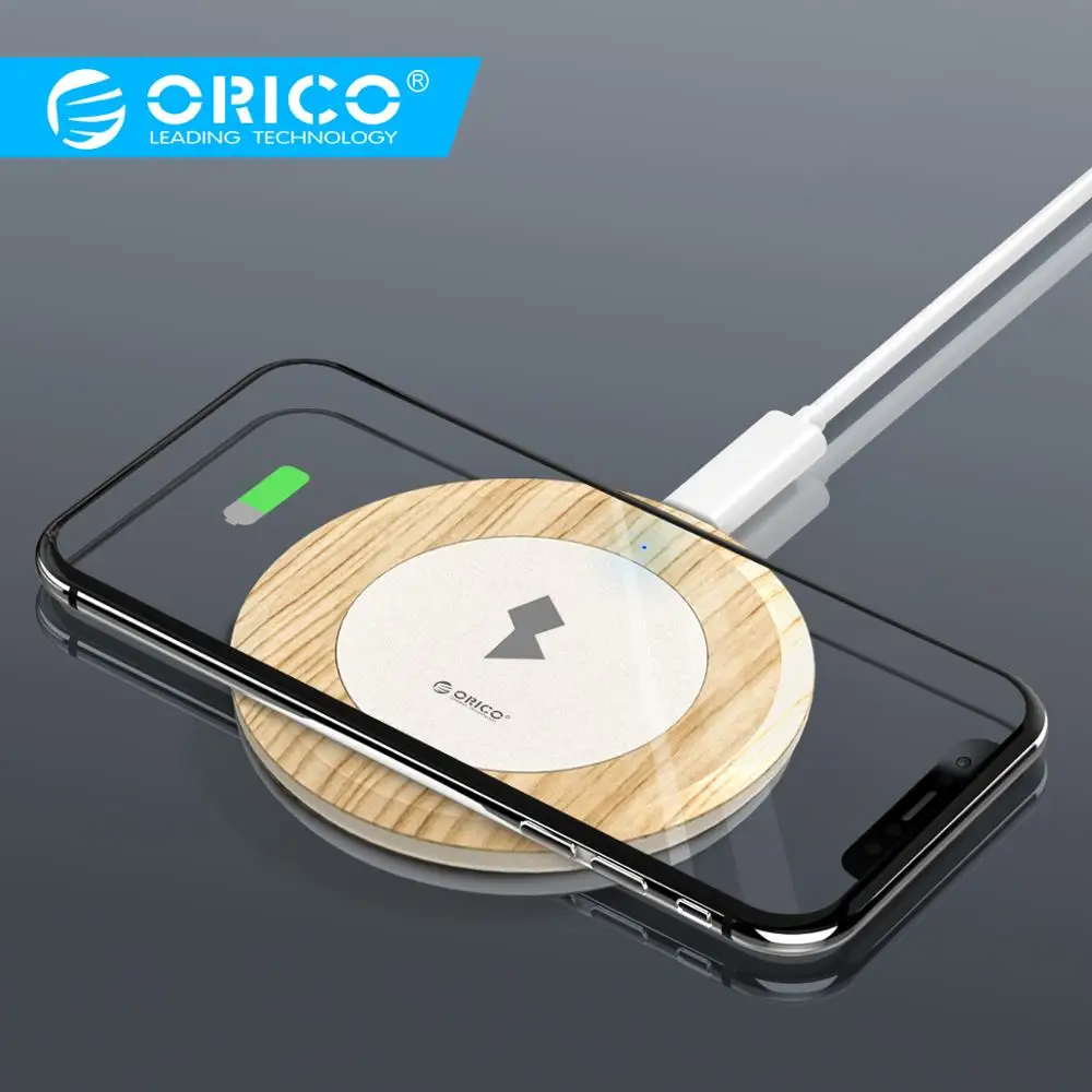  Orico Holz Drahtlose Ladegerät für iPhone X 8 Plus Galaxy S8 S9 S7 Samsung USB Typ-c QI Wireless la