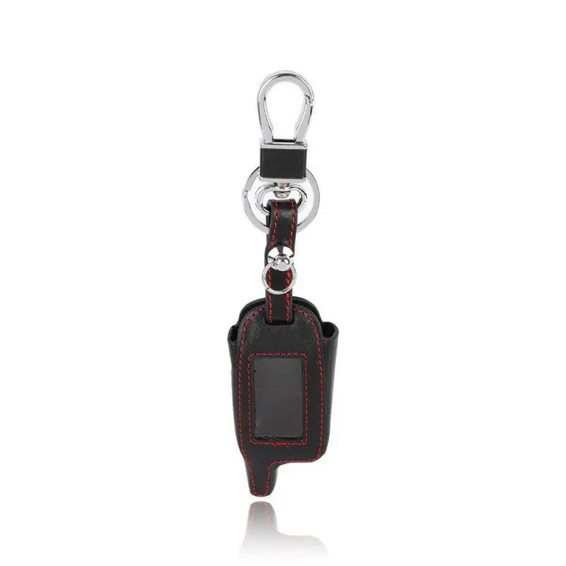 

StarLine A6 A9 LCD Remote Controller Keychain Leather Cover For Two Way Car Alarm StarLine A6 A9 A8 Key Case Holder