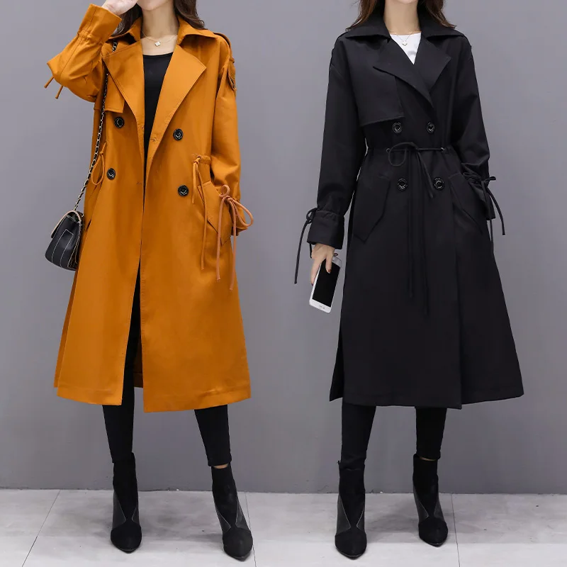 

trench coat long women's gothic coat fashion plus size fall 2019 korean style clothes spring autumn 5XL Double breasted Leisure
