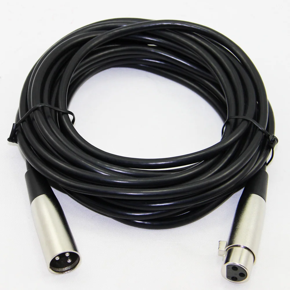 Bochara 3pin XLR кабель штекер Гнездо Двойной экранирующий аудио для микрофона микшера 1