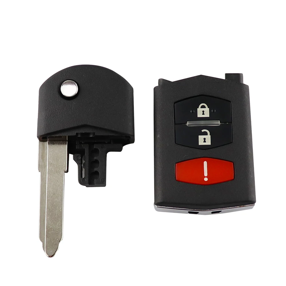 Keyforkess3/4 pulsante Flip pieghevole a distanza chiave dell'automobile Shell custodia di ricambio con lama non tagliata per Mazda 3 5 6 M6 RX8 MX5 CX5 CX7 CX9 - H797be259fddc4f9cbbcbf71f1ef666b8w