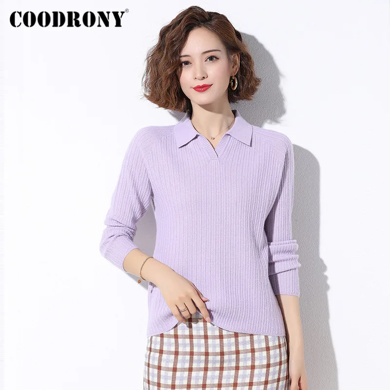COODRONY Brand Link Shoulder Sleeve Pullover Slim Sweaters Female 2020 Autumn Winter Casual Knitwear Wool Jumpers Women W1078