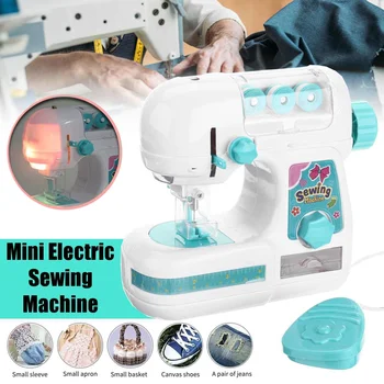 

Mini Sewing Machine with Lamp Desktop Household Speed Adjustment Sewing Machine Protective Cap for Needle for Beginners