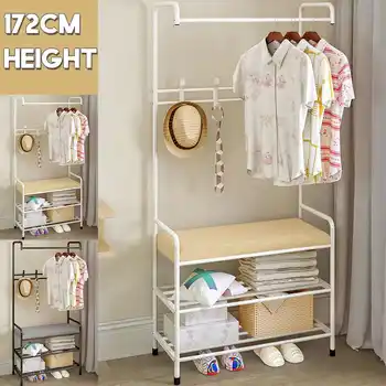 

Modern Coat Rack Landing Clothing Holder Hanger Floor Standing Storage Shelf Clothes Hanger Rack Simple Style Bedroom Furniture