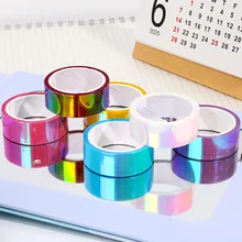 Glitter Washi Masking Tape Rainbow Decorative Craft Tape Gradient Color Diagonal Stripes Tapes Collection for DIY Gift Wrapping