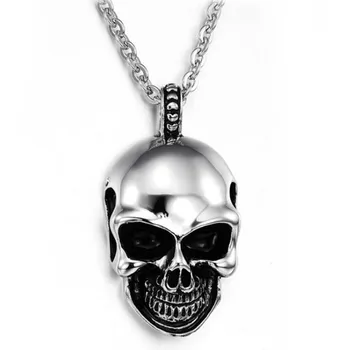 

Punk stainless steel skull couple pendant necklace retro personality hip-hop style student necklace