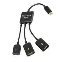 3 In 1 Micro USB Adapter Weiblichen Zu Dual USB Port USB Kabel Micro OTG USB Port Maus Hub Adapter für Android Handys Und Tabletten