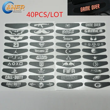 

Ganer 40 in 1 LED Stickers Cover For Playstation 4 for PS4 Pro slim Controller Light Bar Decal Sticker Flash Game Accessories