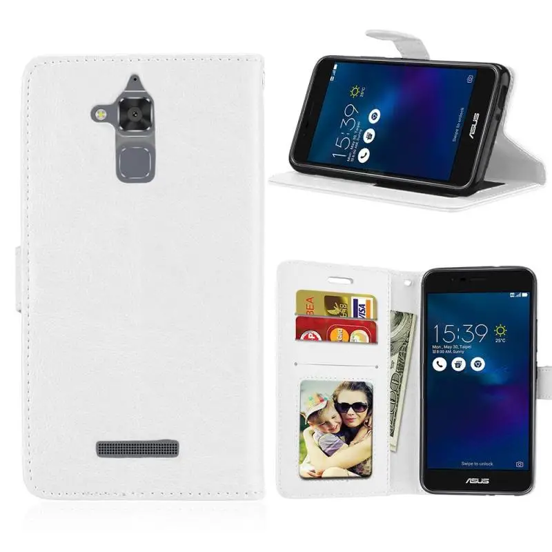 Задняя крышка корпуса кожаный бумажник телефонные чехлы для Asus ZenFone Live ZB501KL 3 Laser