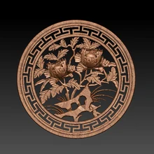 3D model Round wooden peony relief in STL file for cnc router carving and engraving artcam 3d furniture decoration Decor tanie tanio Nowy a135