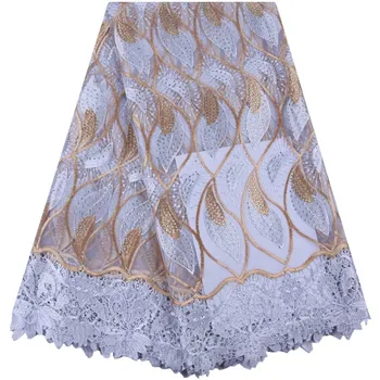 

Latest Design Water Soluble French Lace Fabric 5 Yards/Lot High Quality African Dry Lace Fabric With Stones For Party Dress 1732