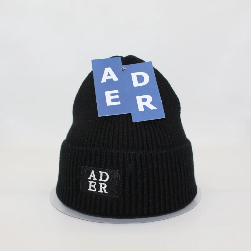 Winter Ader Error Wool Cap Small Leather Label Design Candy Colors Brand Knitted Hat Latest Couple Models Beanie South Korea 