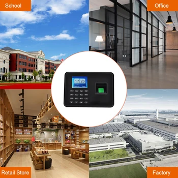 

Intelligent Biometric Fingerprint Password Attendance Machine Employee Checking-in Recorder 2.4 inch LCD Screen DC 5V Time