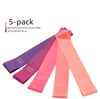 

5PCS Yoga Resistance Bands Stretching Rubber Loop Exercise Fitness Equipment Strength Training Body Pilates Strength Training