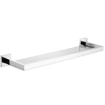 

Classical Design Chrome Glass Shelf Premium Quality Stainless Steel with Hanging Bar Wall Mounted Fixture Bathroom Toiletries