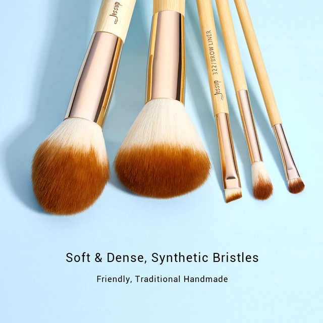 Jessup Makeup Brushes Set Bamboo Foundation Brush Powder Eyeliner Eyeshadow Pincel Maquiagem Cosmetic Tool 6-25pcs 3