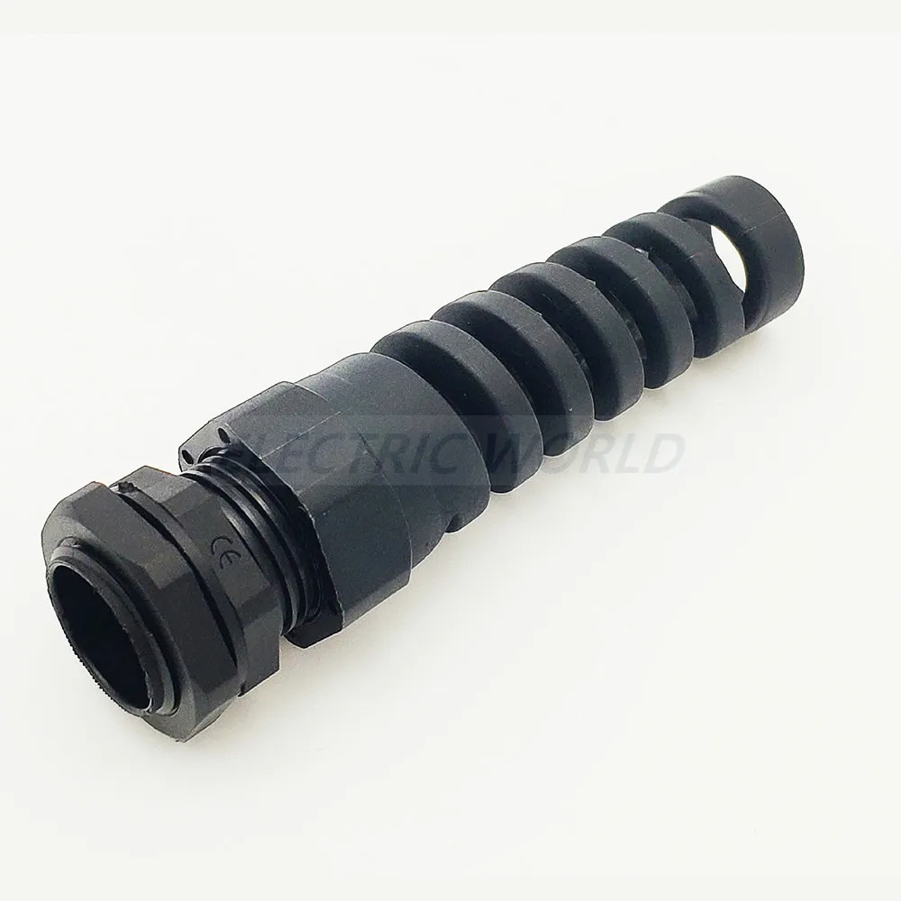 Nylon Cable glands PG13.5 M20 waterproof cable connector thread gland rubber wiring conduit Anti-bending plastic cable sleeve