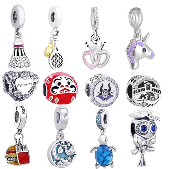 

2Pcs/Lot Cute Animal Charms Fit Brand Bracelet Bangle Necklace Style Charms Beads For Women Lovers Jewelry Making Gift