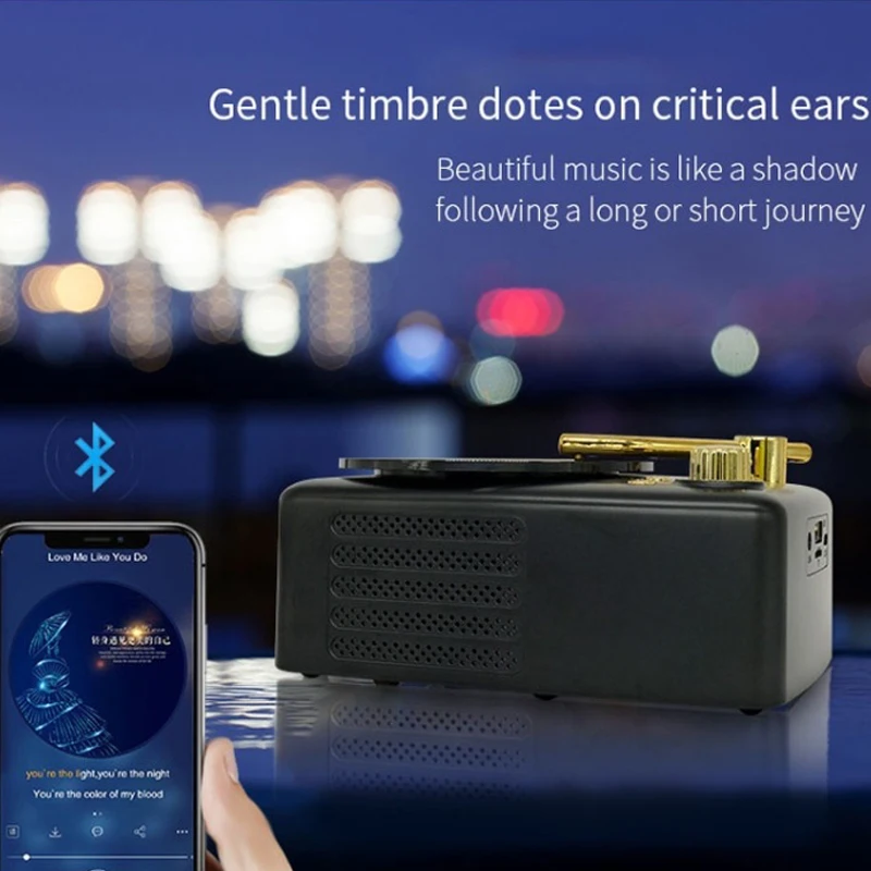 Портативный Bluetooth 5,0 динамик Ретро Мини Портативный беспроводной Bluetooth динамик радио Usb/Tf карта музыкальный плеер Hifi сабвуфер