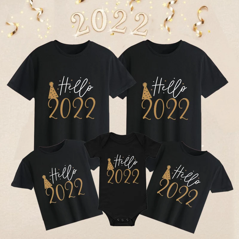 Hello 2022 Printed Family Matching 