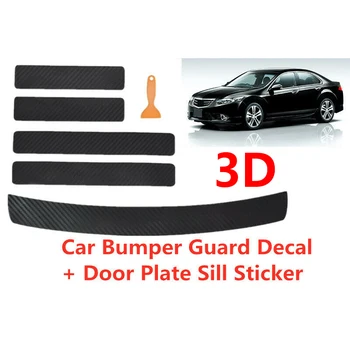 

Accessories Car Rear Bumper Sticker Replacement Parts Vinyl Universal Film 3D Carbon Fiber Sill