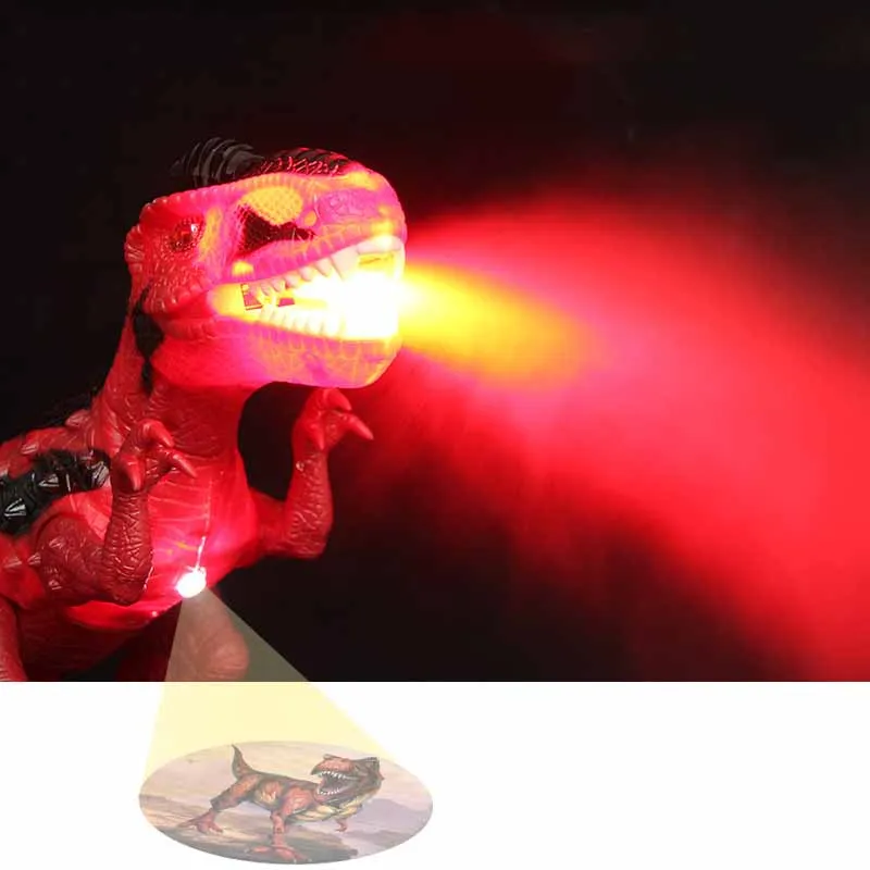Hot new fire-breathing electric dinosaur 3D Tyrannosaurus design Light projection Walking sound model Situational animal pet toy 4