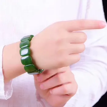 

1pc natural green jade quartz stone bracelet magic jewelry for good luck