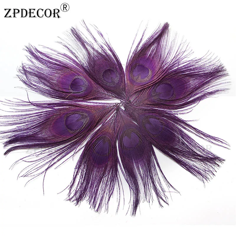 Zpdecor в течении 3-7 см Павлин перьевые кромки для украшения - Color: Deep Purple