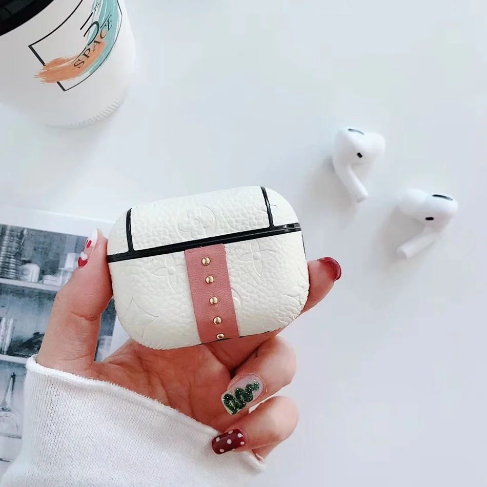 Чехол для наушников для Airpods Pro, кожаный чехол, Модный Цветной чехол для Apple Air Pods Pro 3, наушники, наушники с ремешком