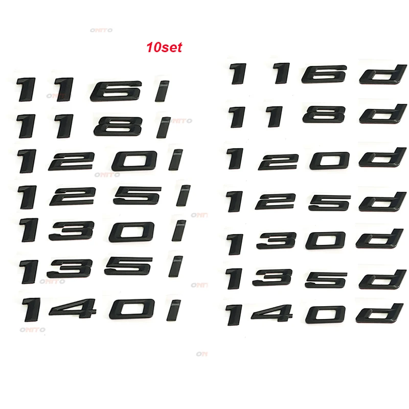 

10set Matt 116d 118d 120d 125i 130d 135i Rear Boot Trunk Lid Emblem Logo Badge Lettering For BMW 1 Series E81 E82 E87 F20 F21