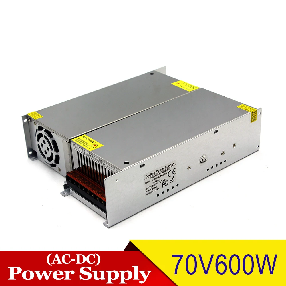 Источник питания 70V 8.6A 600W светодиодный трансформатор драйвера AC110V 220V к DC70V