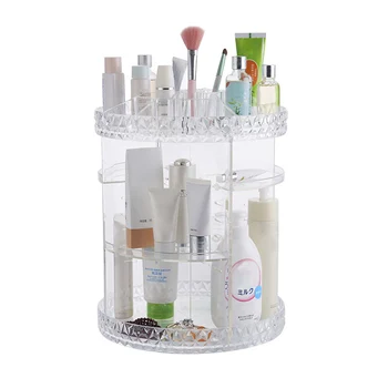 

Rotating Acrylic Transparent Cosmetic Storage Box with Multi-layer for Daily Use DC112